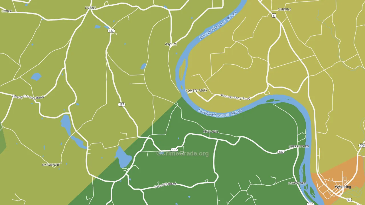 Homets Ferry, PA Map of Murder Rates