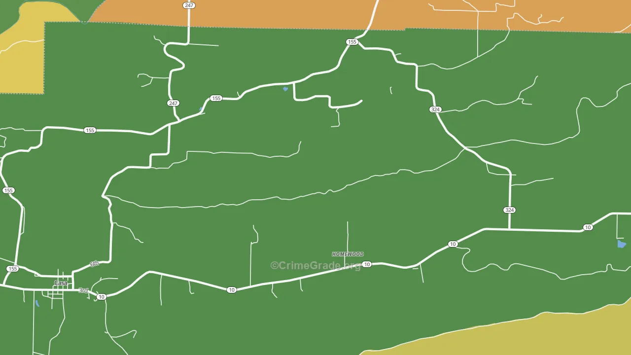 Homewood, AR Map of Murder Rates