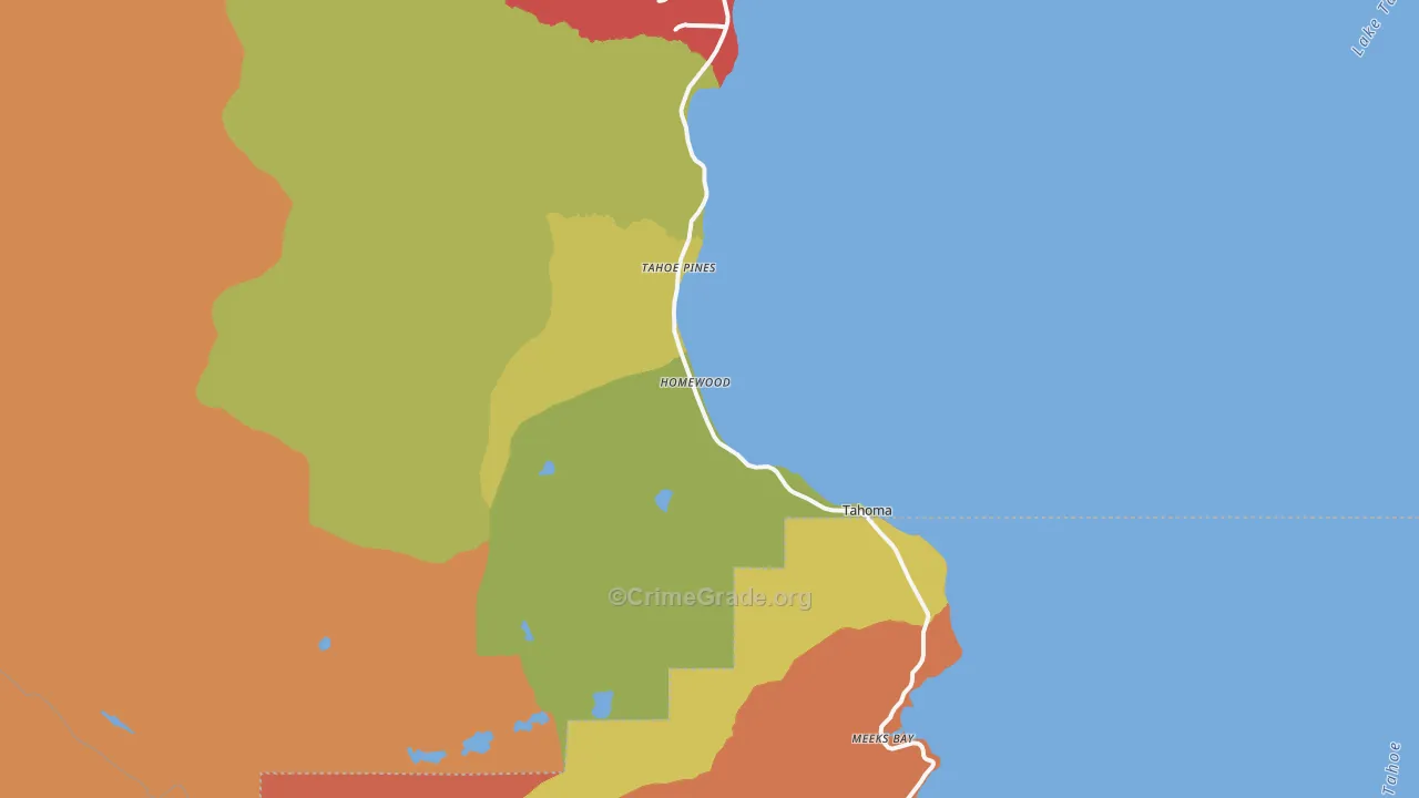 Homewood, CA Map of Murder Rates