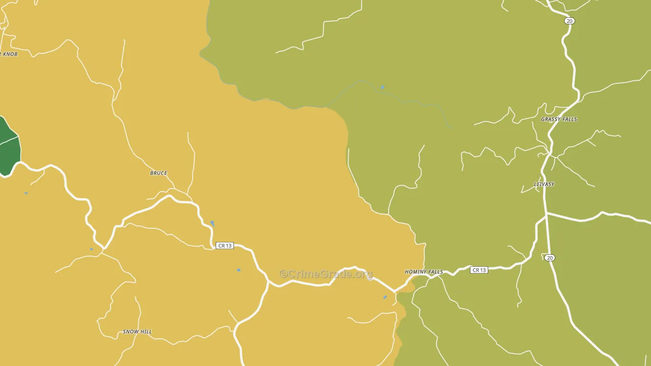 Hominy Falls, WV Map of Murder Rates