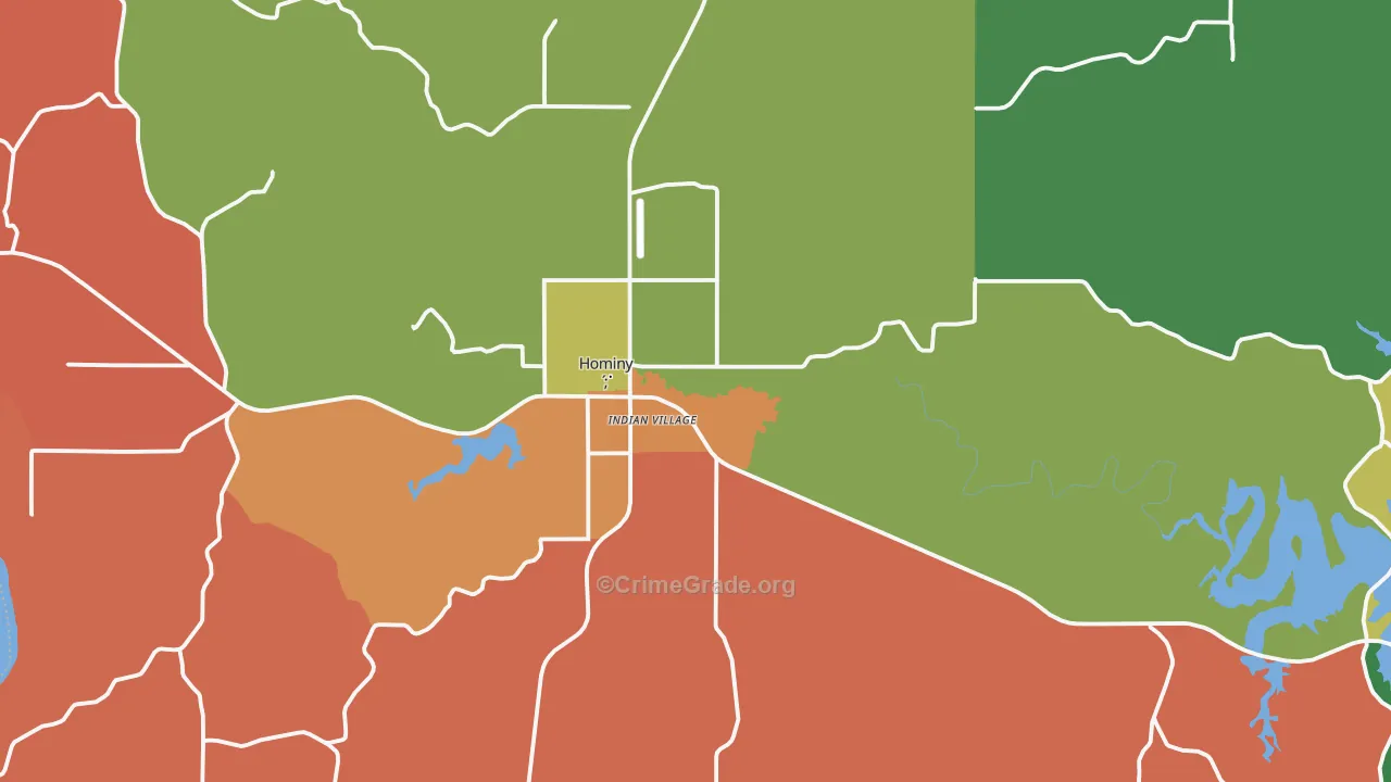 Hominy, OK Map of Murder Rates