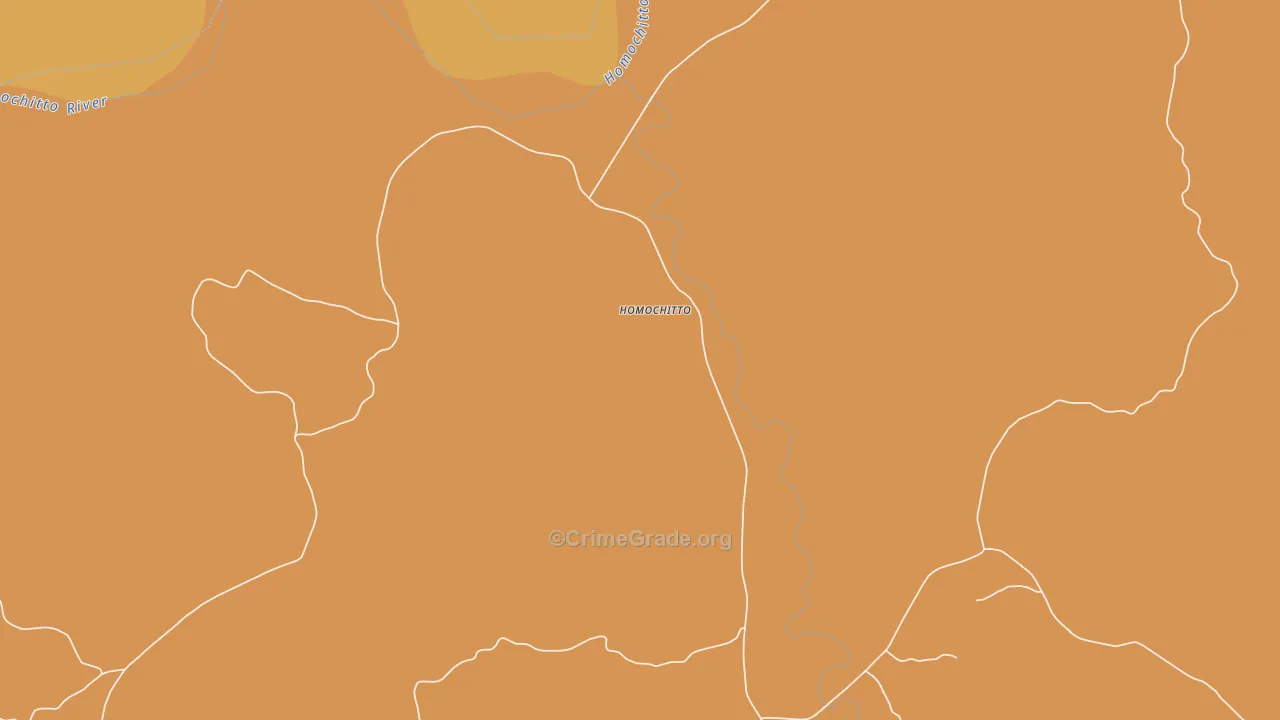 Homochitto, MS Map of Murder Rates