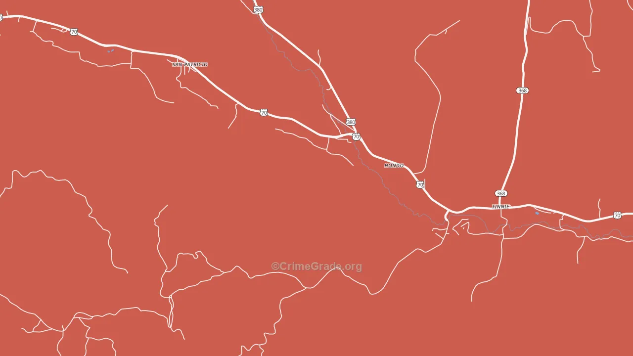 Hondo, NM Map of Murder Rates