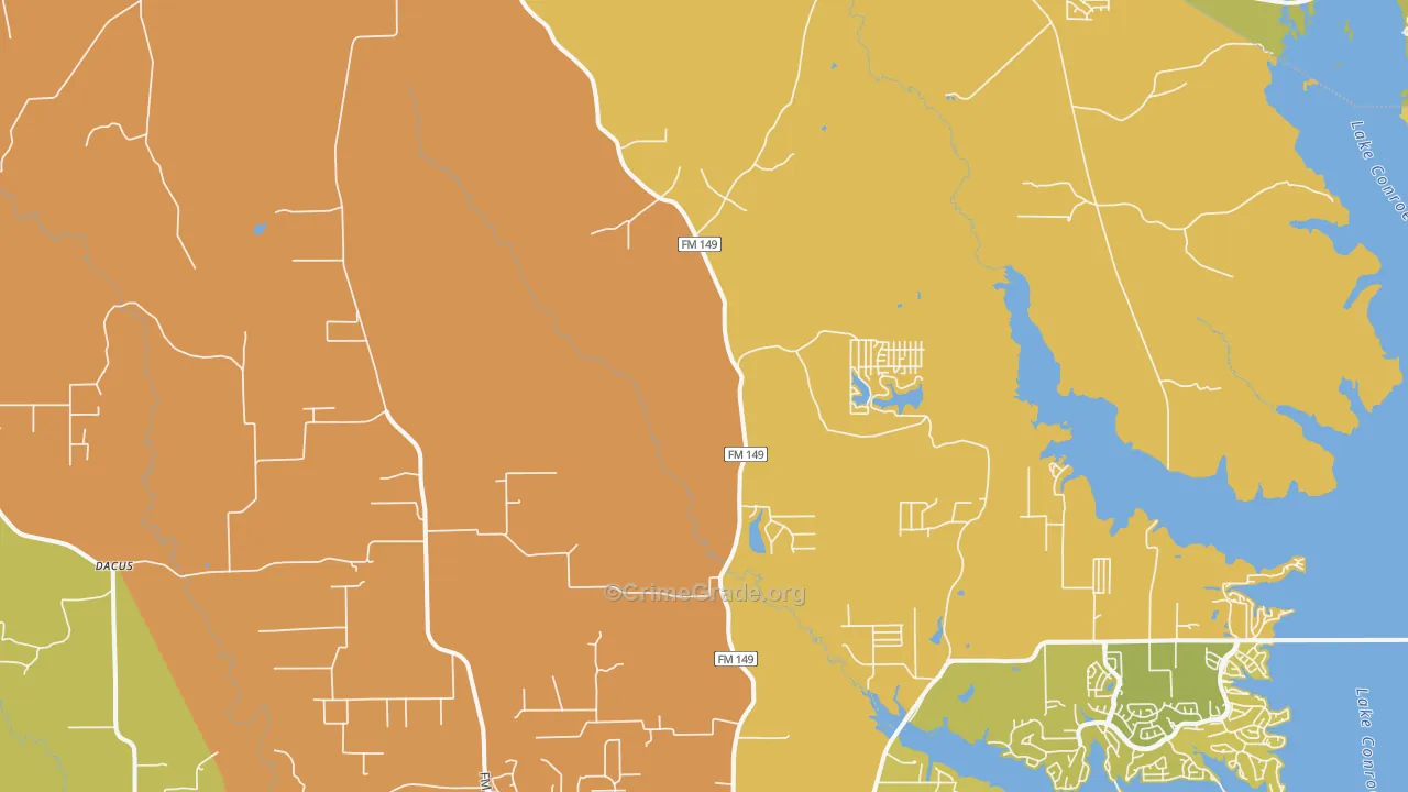 Honea, TX Map of Murder Rates