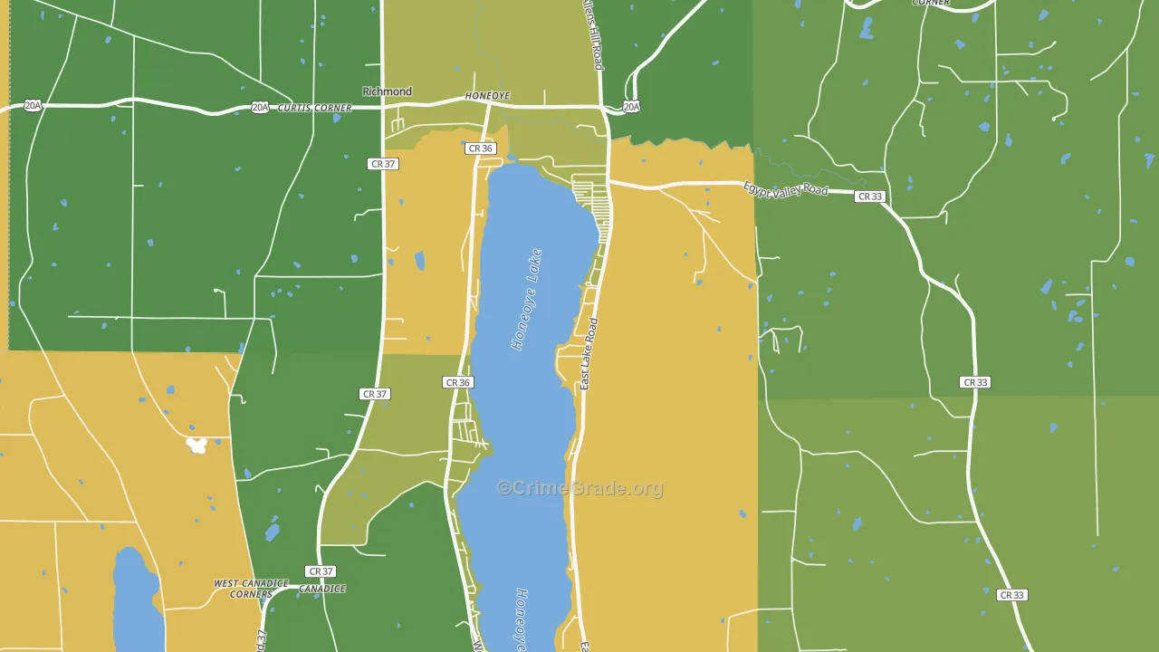 Honeoye, NY Map of Murder Rates