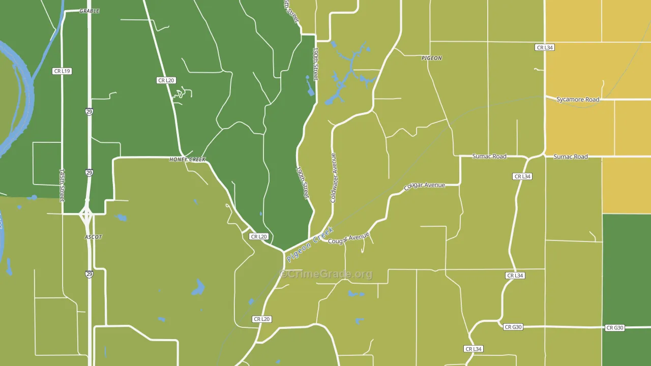 Honey Creek, IA Map of Murder Rates