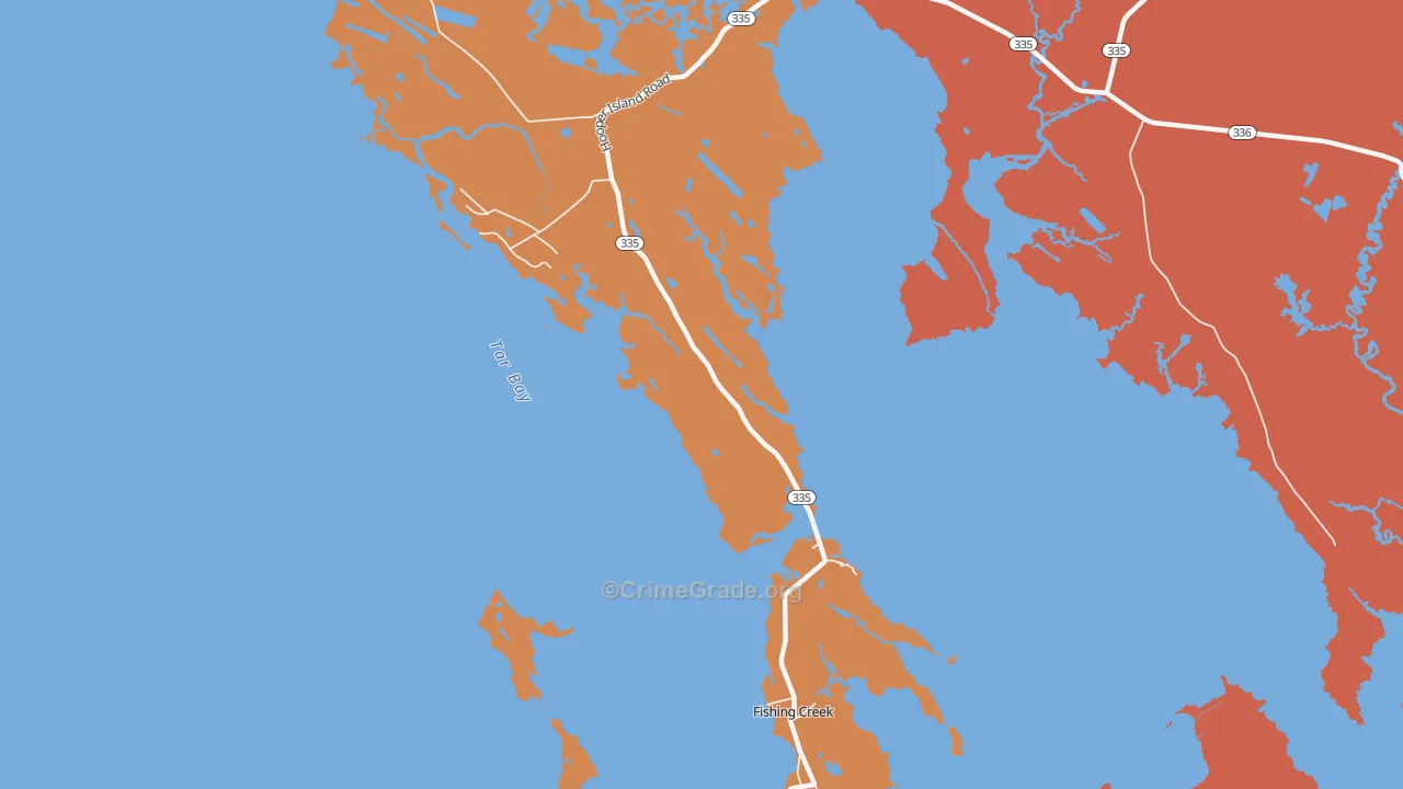 Honga, MD Map of Murder Rates