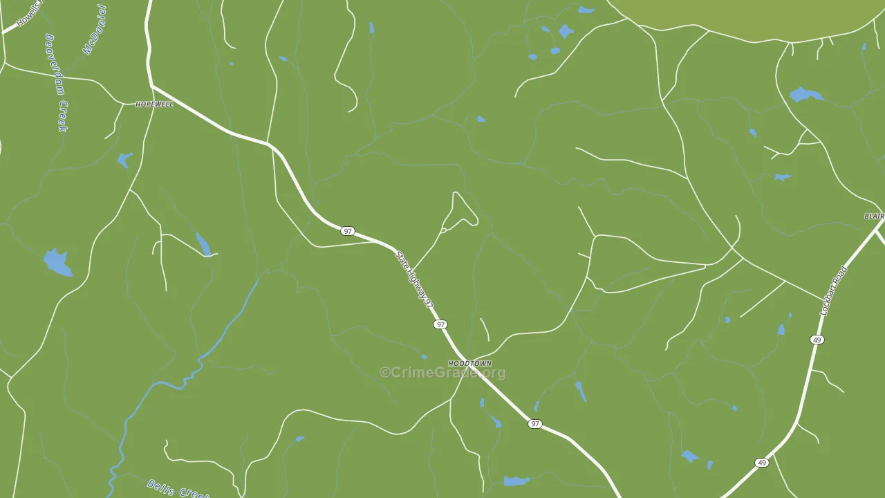 Hoodtown, SC Map of Murder Rates