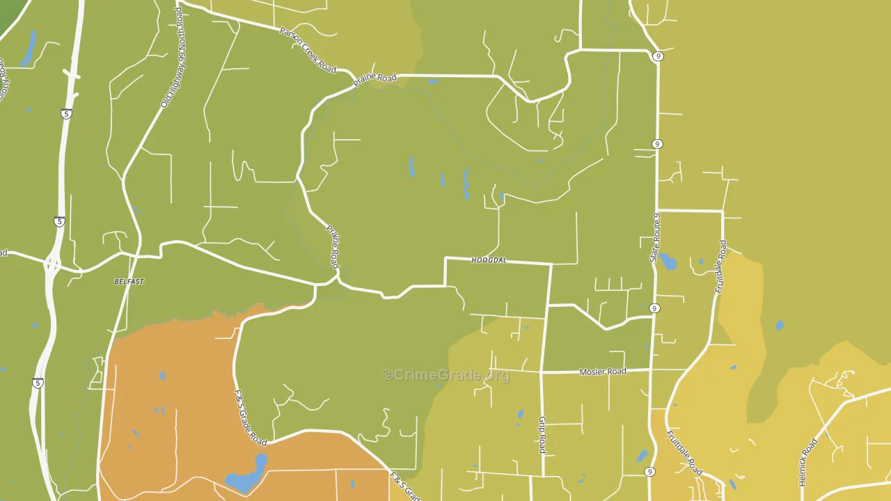 Hoogdal, WA Map of Murder Rates
