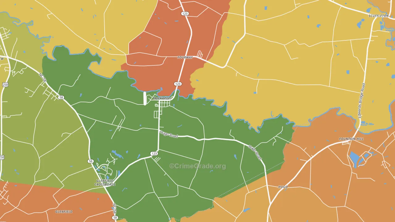 Hookerton, NC Map of Murder Rates