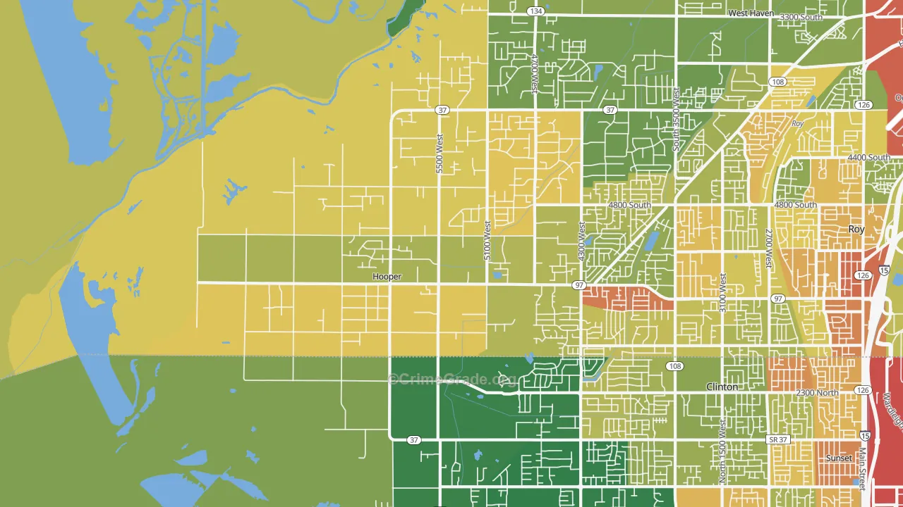 Hooper, UT Map of Murder Rates