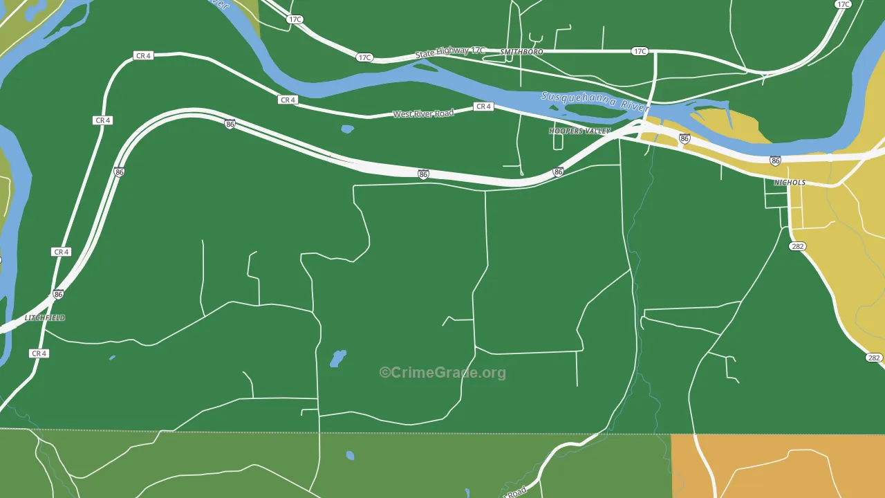 Hoopers Valley, NY Map of Murder Rates