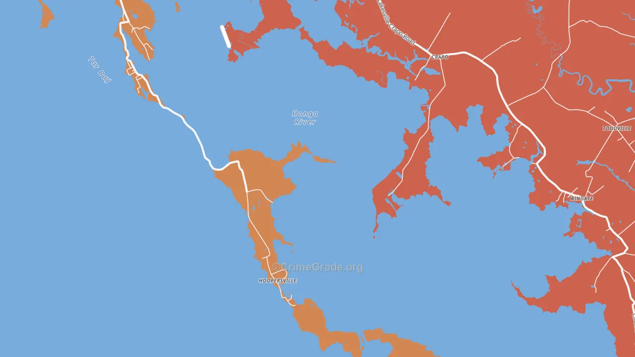 Hoopersville, MD Map of Murder Rates