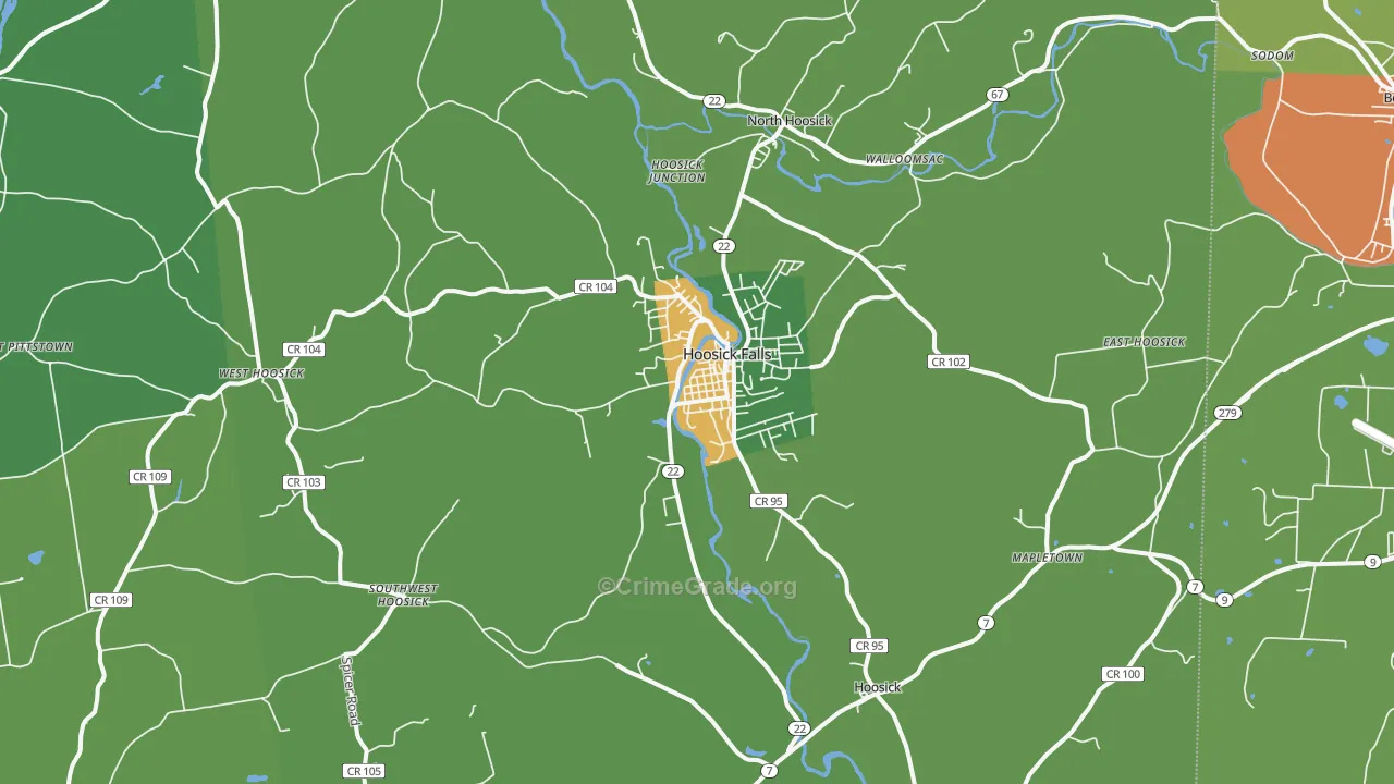 Hoosick Falls, NY Map of Murder Rates