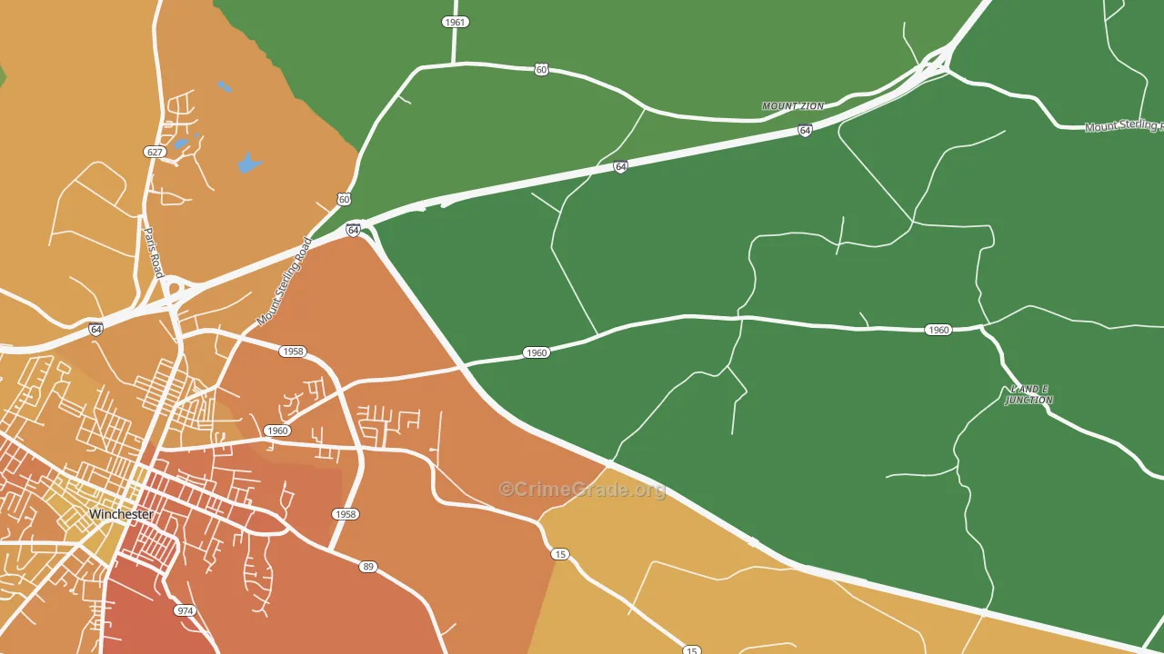 Hootentown, KY Map of Murder Rates