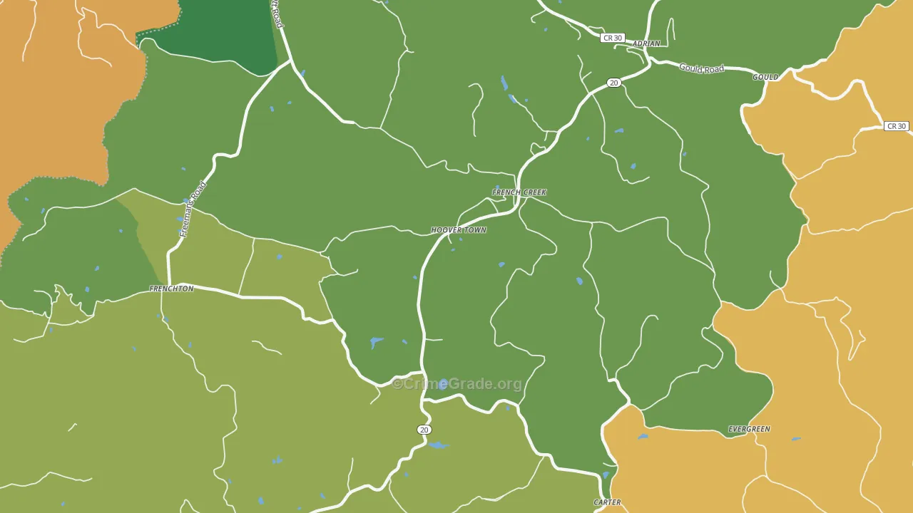 Hoover Town, WV Map of Murder Rates