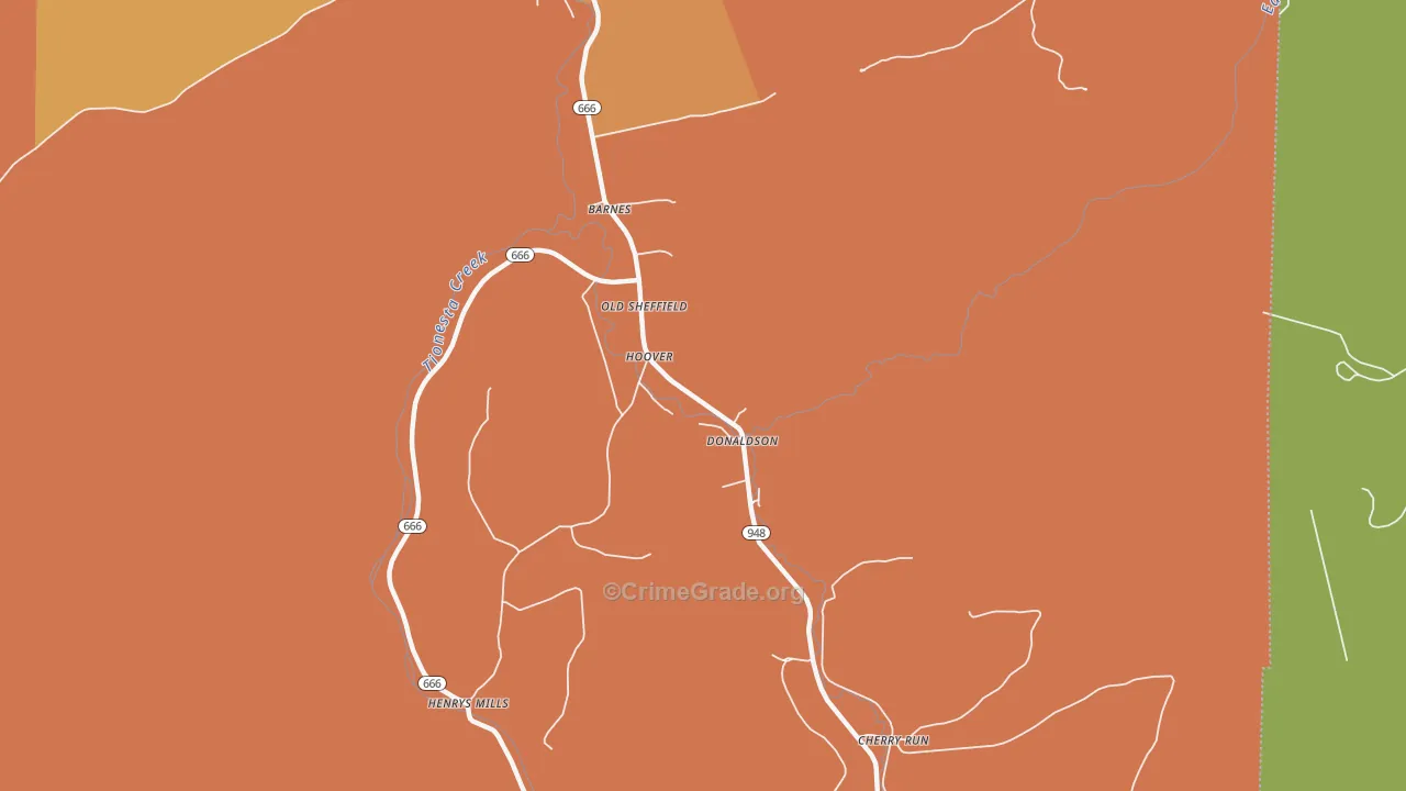 Hoovers, PA Map of Murder Rates