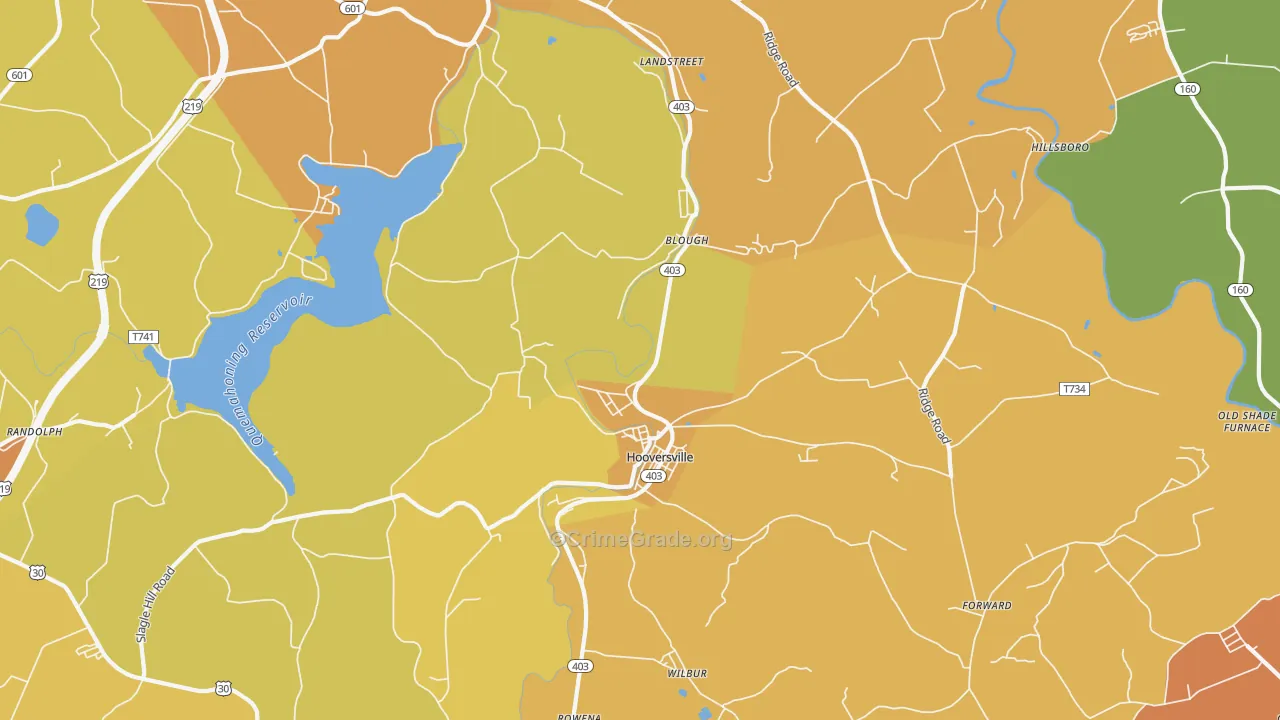 Hooversville, PA Map of Murder Rates