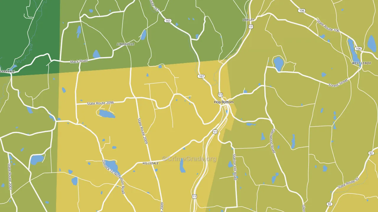 Hop Bottom, PA Map of Murder Rates