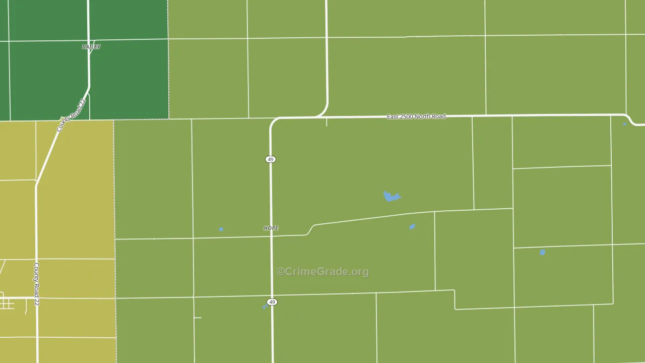 Hope, IL Map of Murder Rates