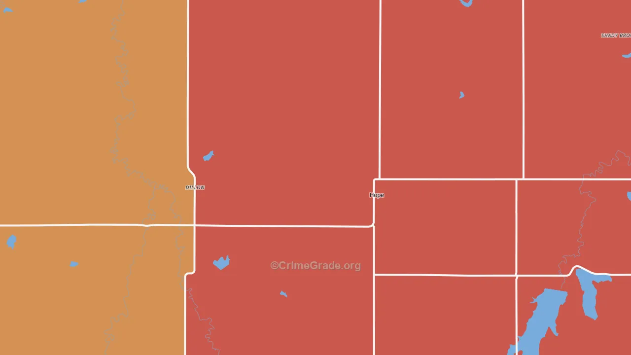 Hope, KS Map of Murder Rates