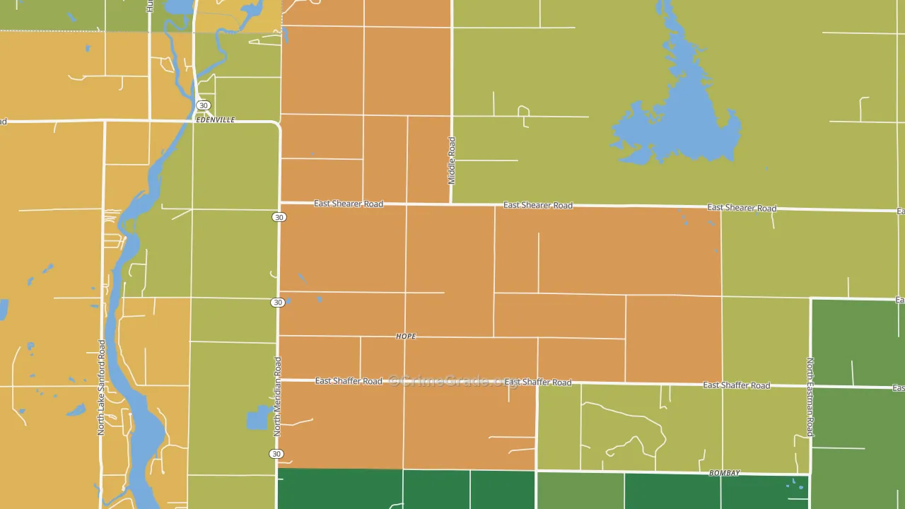Hope, MI Map of Murder Rates