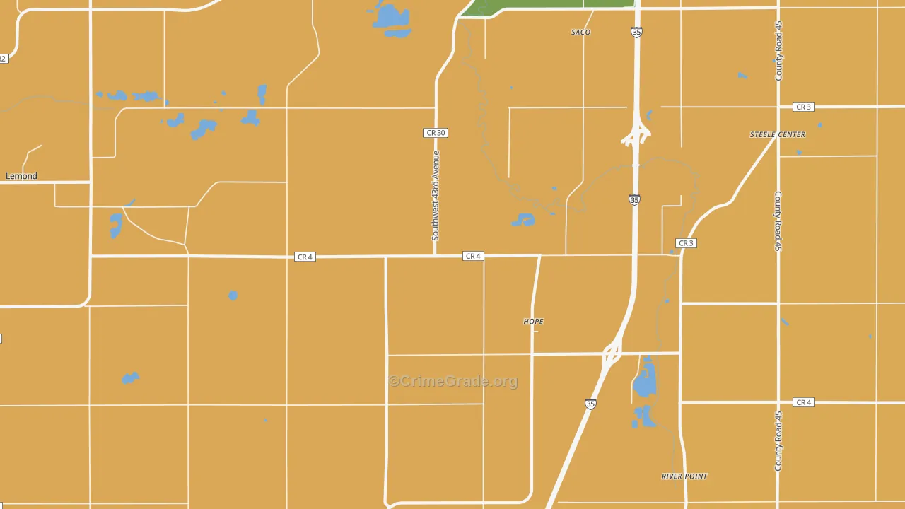 Hope, MN Map of Murder Rates