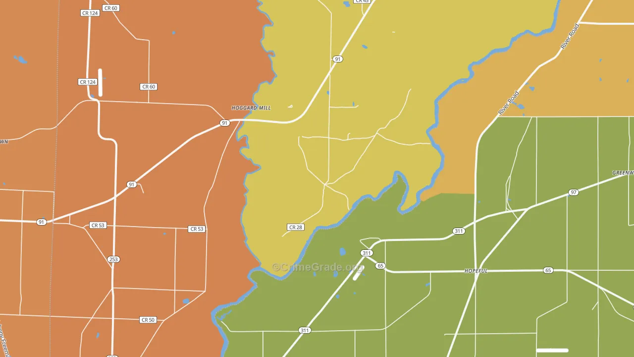 Hopeful, GA Map of Murder Rates