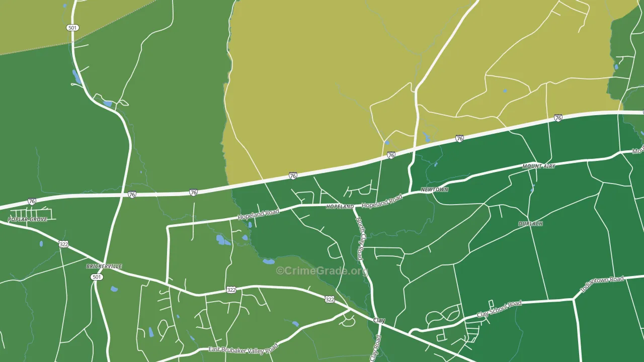 Hopeland, PA Map of Murder Rates