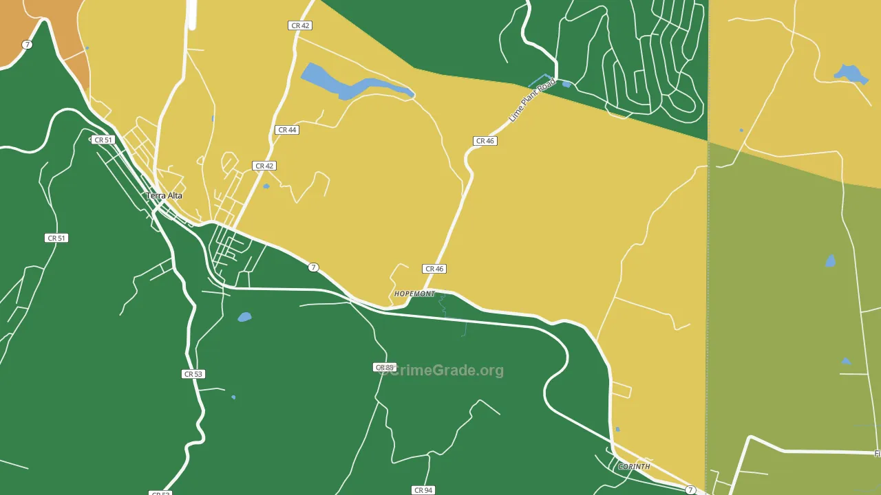 Hopemont, WV Map of Murder Rates