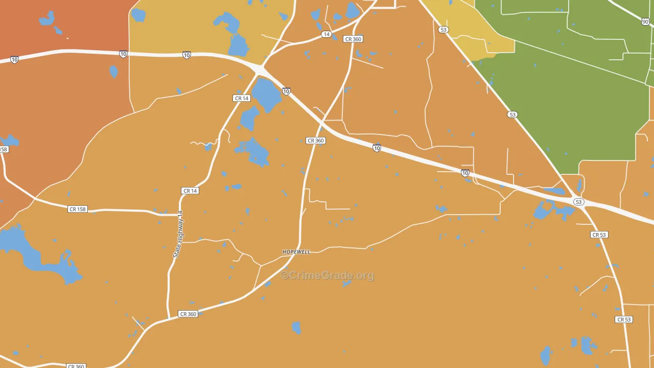 Hopewell, FL Map of Murder Rates