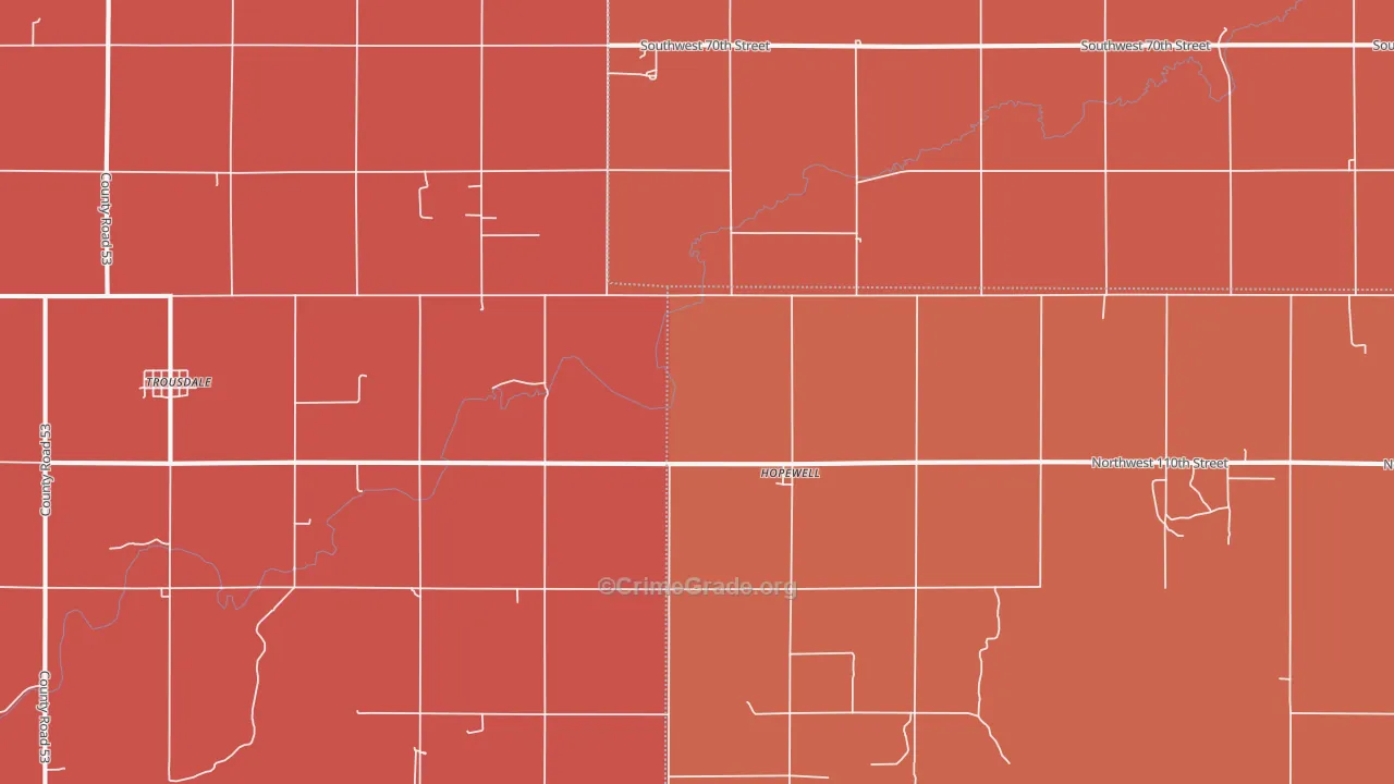 Hopewell, KS Map of Murder Rates