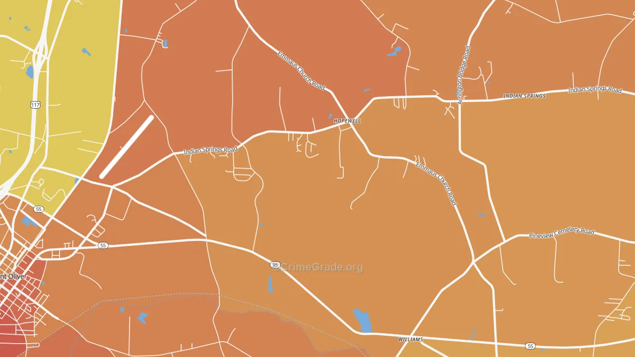Hopewell, NC Map of Murder Rates