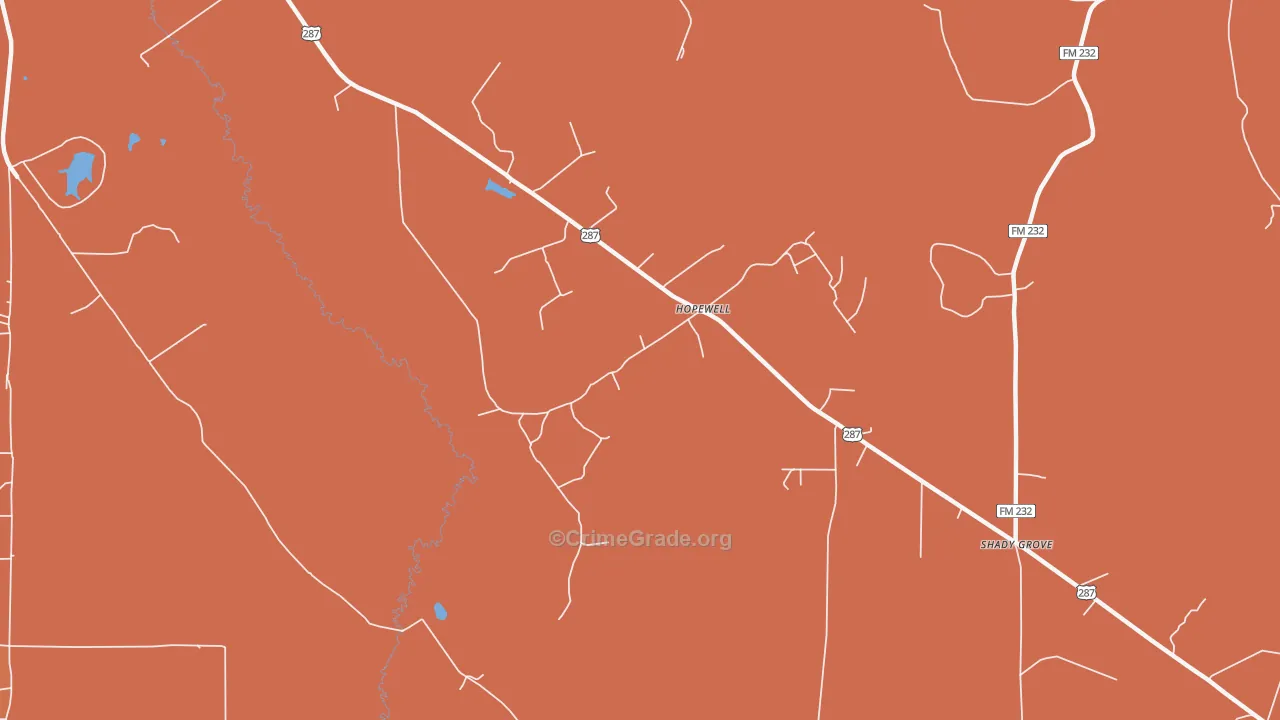 Hopewell, TX Map of Murder Rates