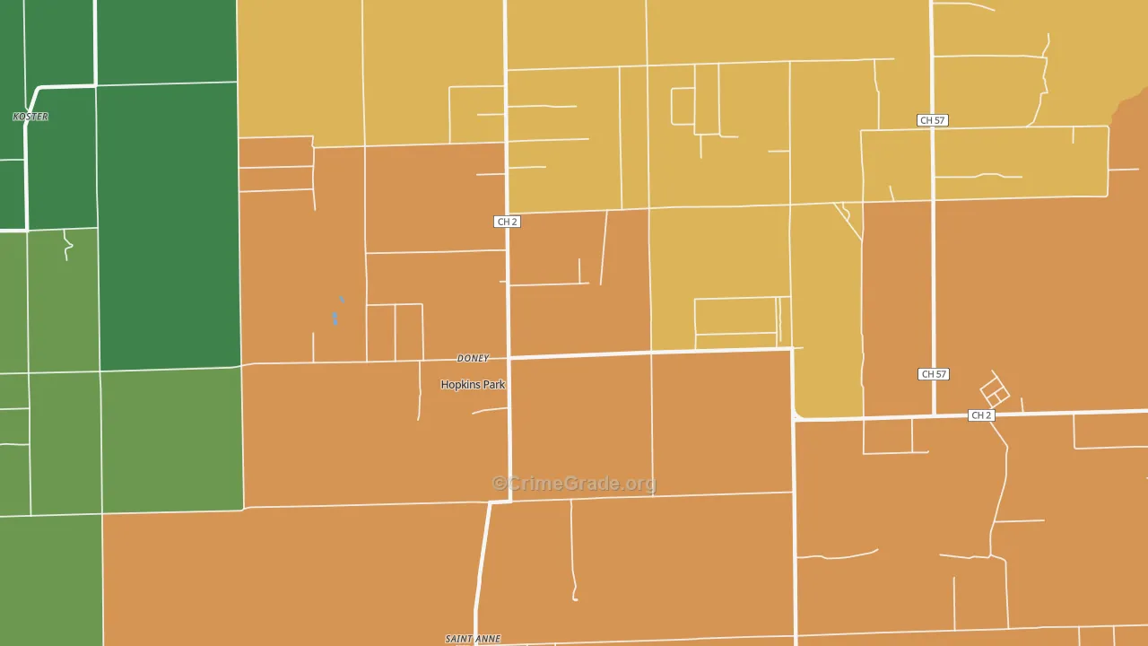 Hopkins Park, IL Map of Murder Rates