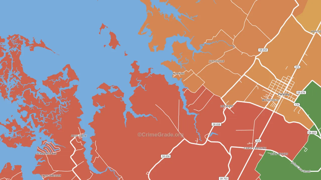 Hopkins, VA Map of Murder Rates