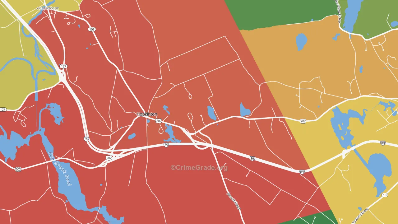 Hopkinton, NH Map of Murder Rates