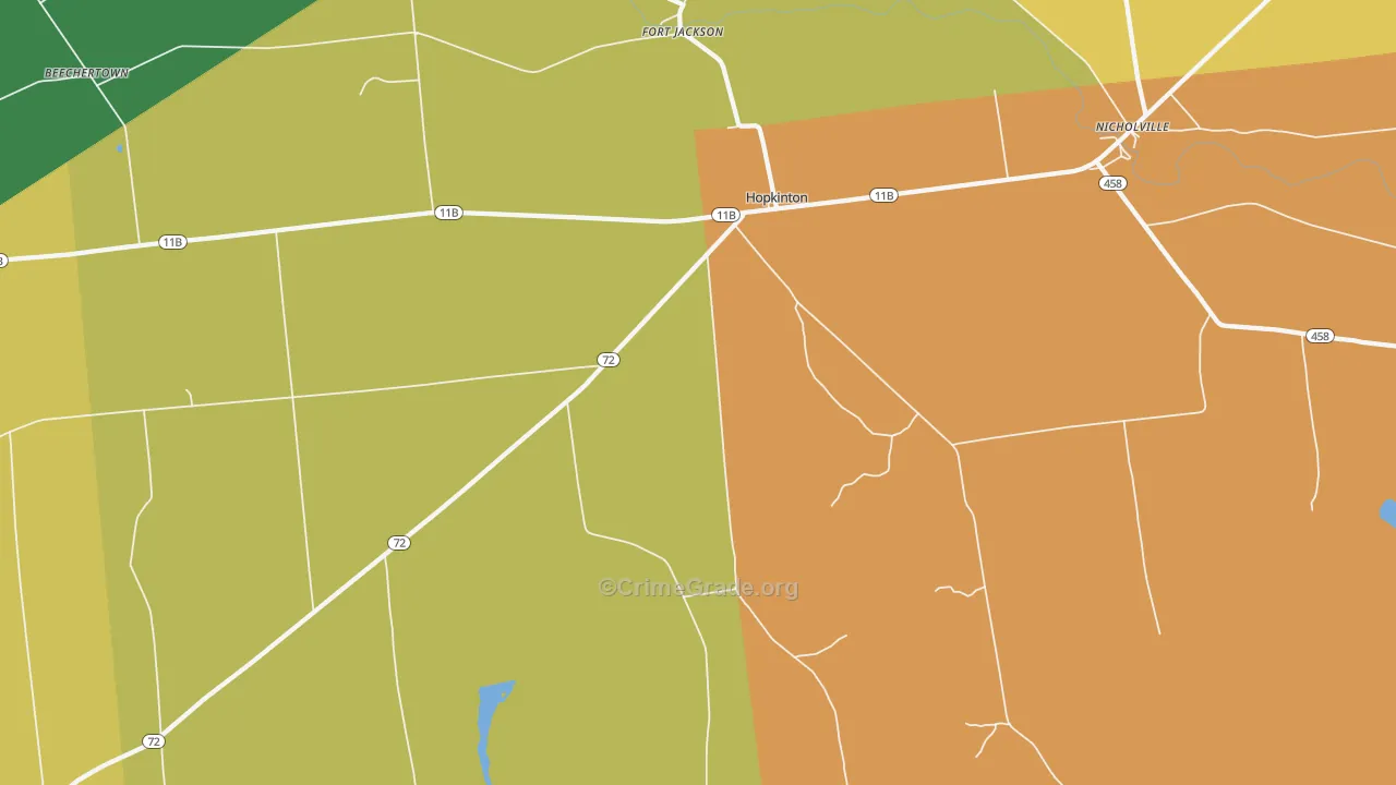 Hopkinton, NY Map of Murder Rates