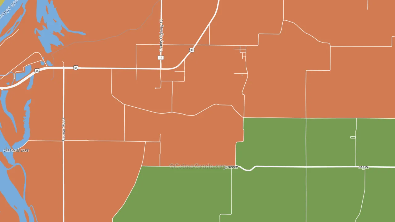 Hopper, IL Map of Murder Rates