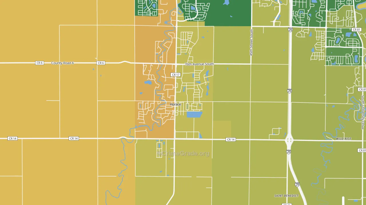 Horace, ND Map of Murder Rates