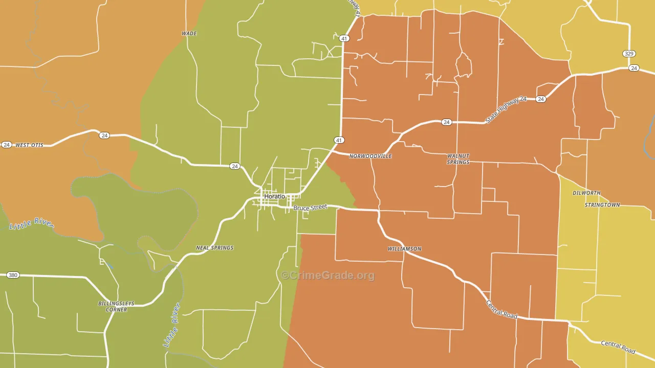 Horatio, AR Map of Murder Rates