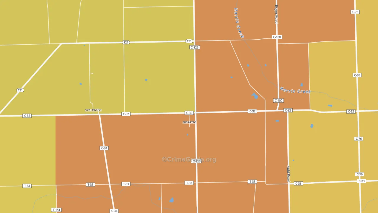 Horatio, OH Map of Murder Rates