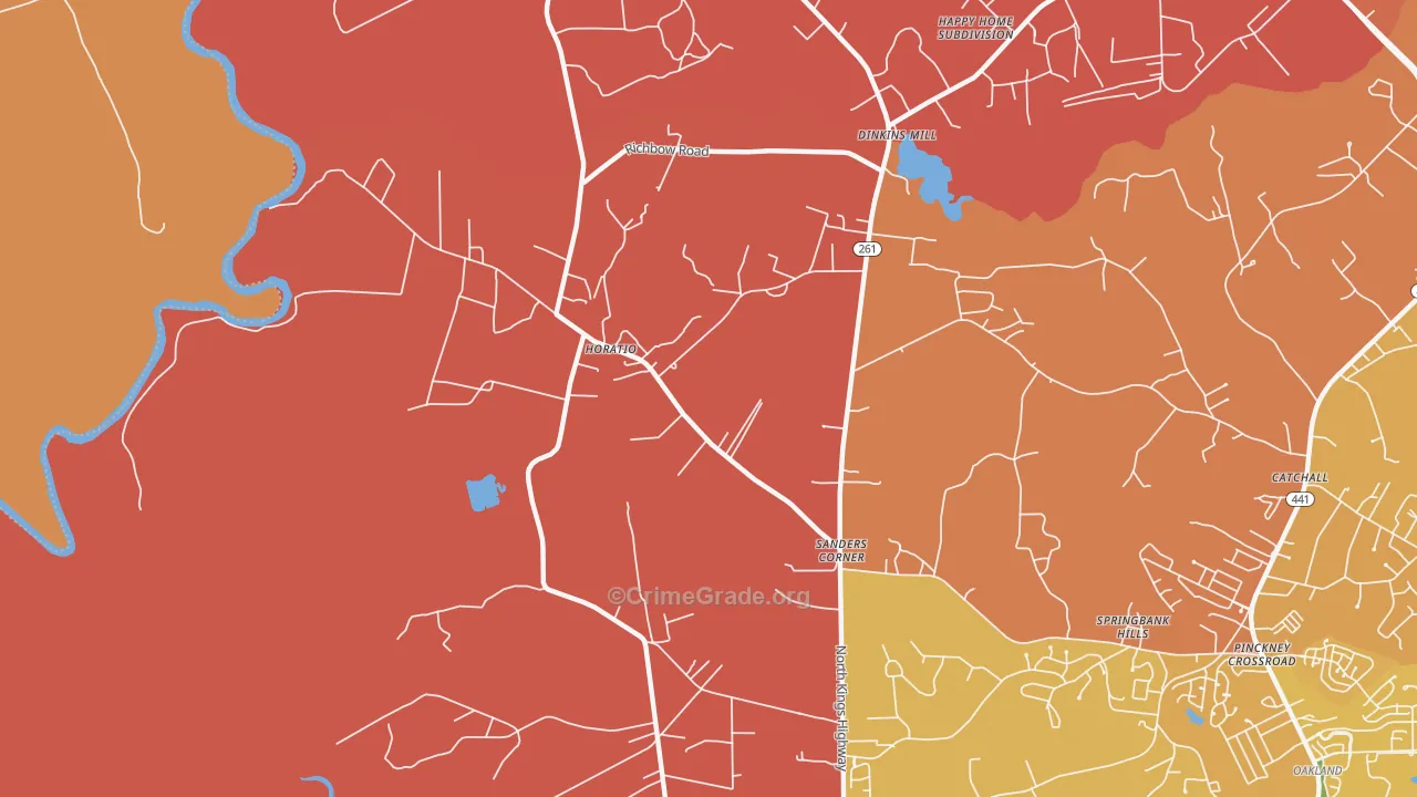 Horatio, SC Map of Murder Rates