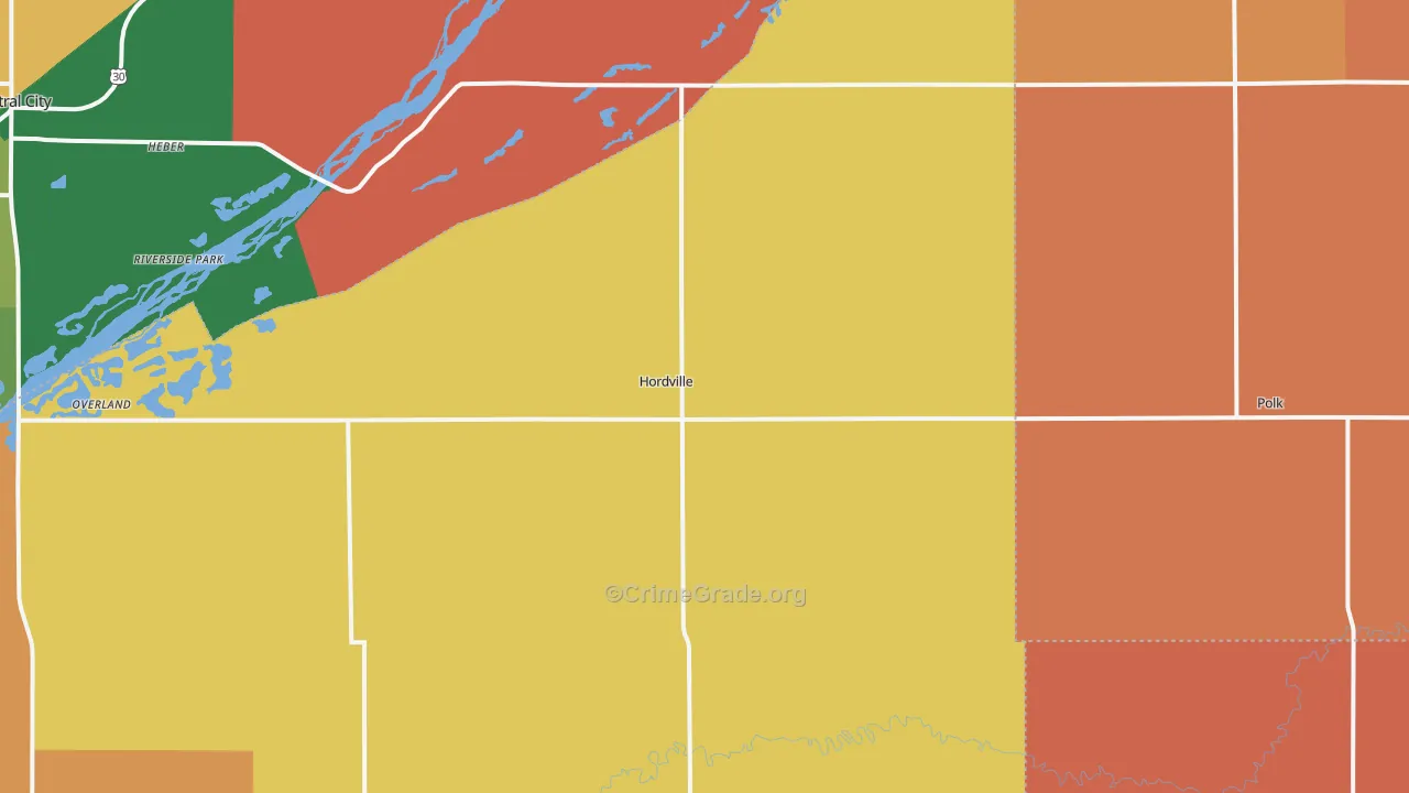 Hordville, NE Map of Murder Rates