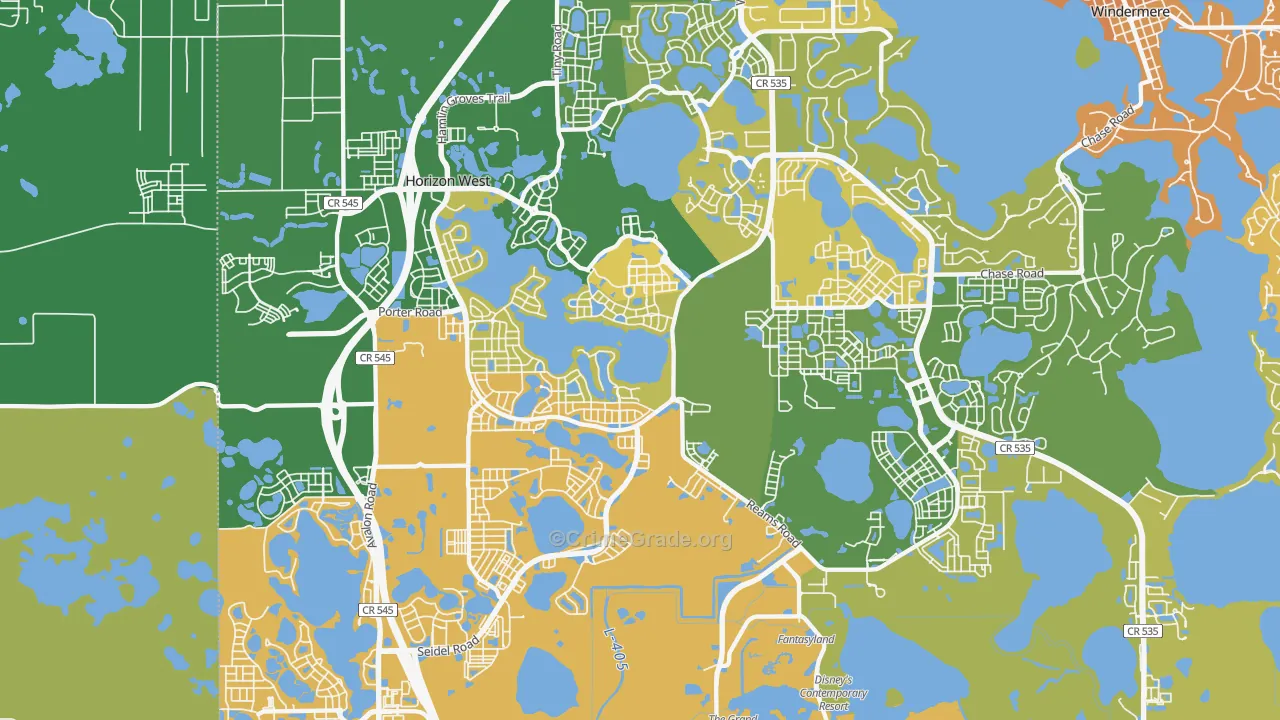 Horizon West, FL Map of Murder Rates