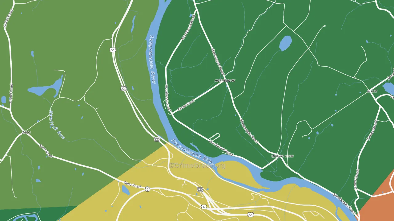Horn Brook, PA Map of Murder Rates