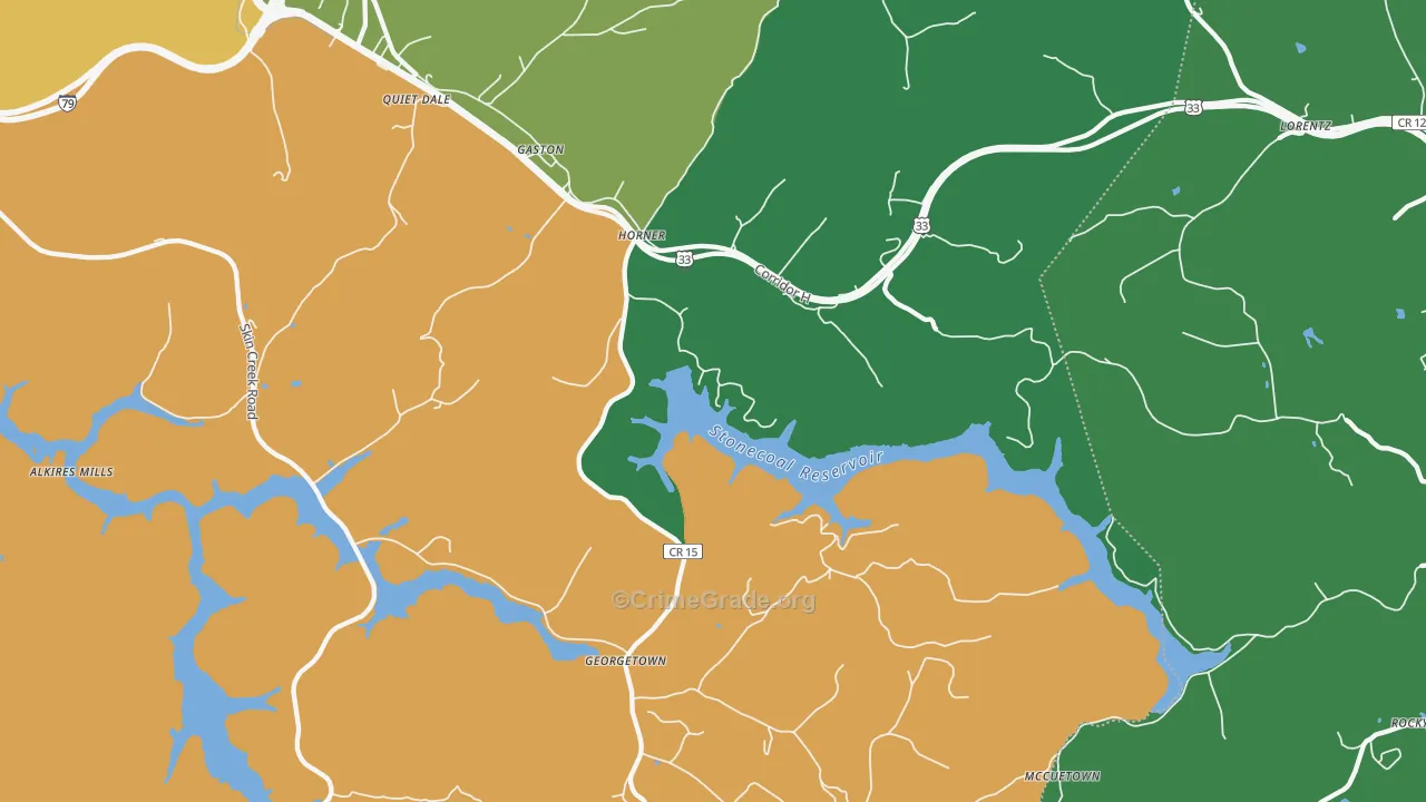 Horner, WV Map of Murder Rates