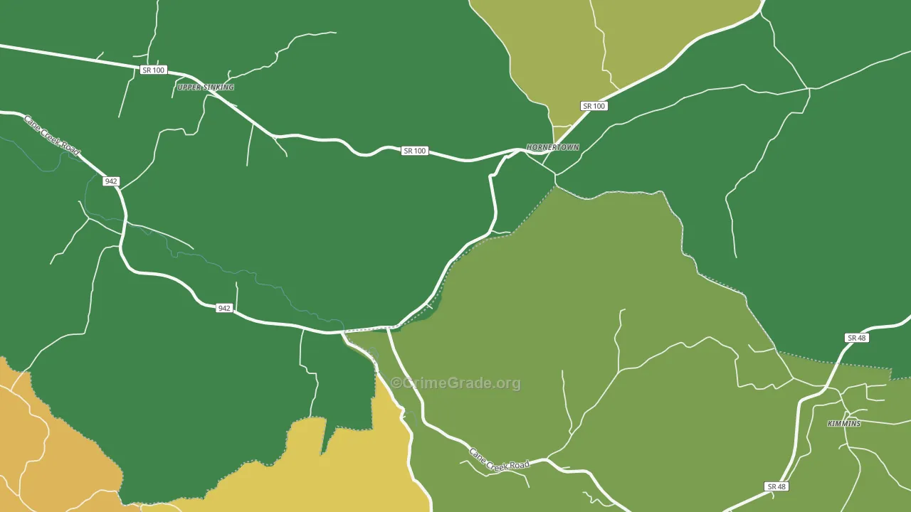 Hornertown, TN Map of Murder Rates