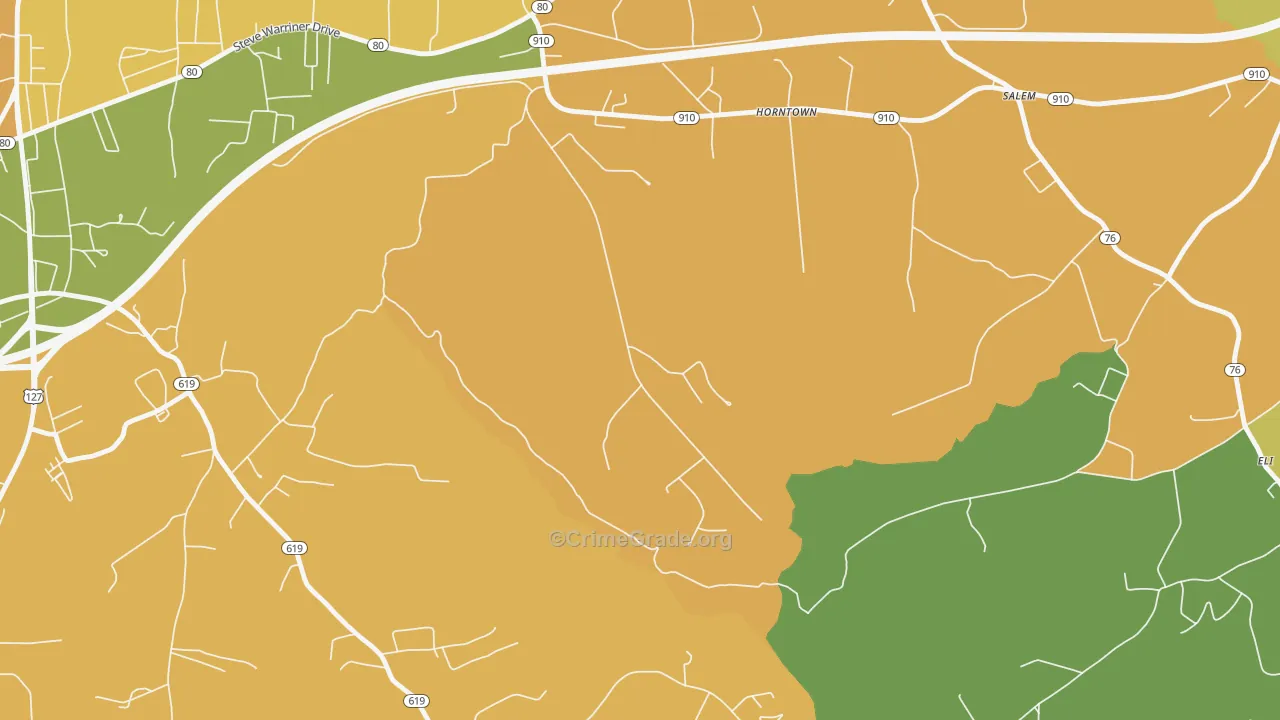 Horntown, KY Map of Murder Rates