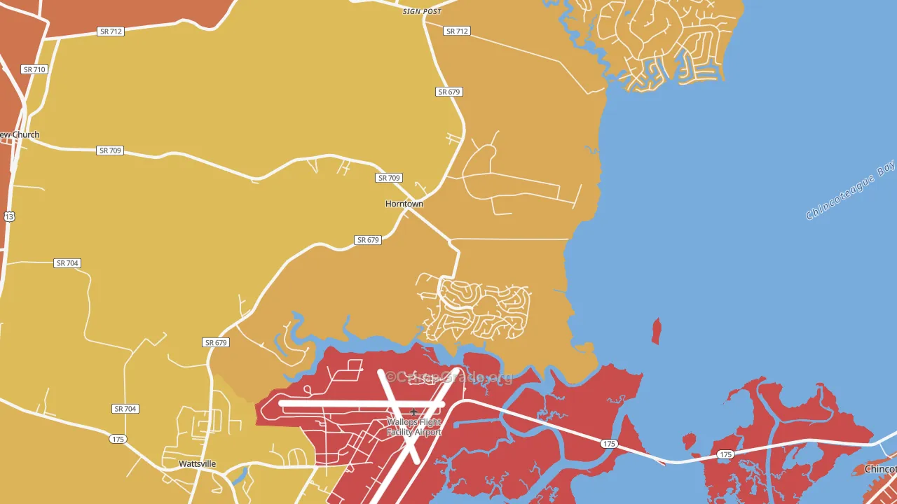 Horntown, VA Map of Murder Rates